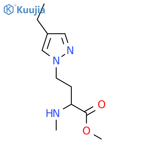 methyl 4-(4-ethyl-1H-pyrazol-1-yl)-2-(methylamino)butanoate structure