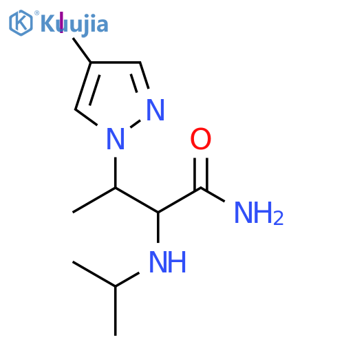 3-(4-iodo-1H-pyrazol-1-yl)-2-(propan-2-yl)aminobutanamide structure