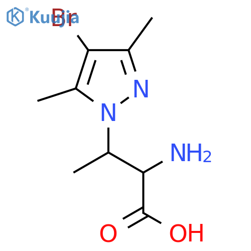 2-amino-3-(4-bromo-3,5-dimethyl-1H-pyrazol-1-yl)butanoic acid structure