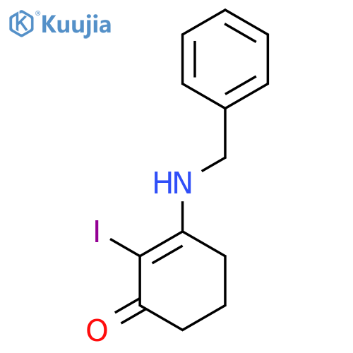 2-Iodo-3-(benzylamino)cyclohex-2-EN-1-one structure