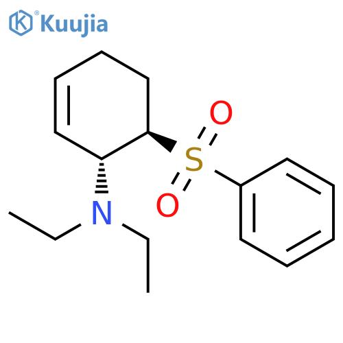 2-CYCLOHEXEN-1-AMINE, N,N-DIETHYL-6-(PHENYLSULFONYL)-, TRANS- structure
