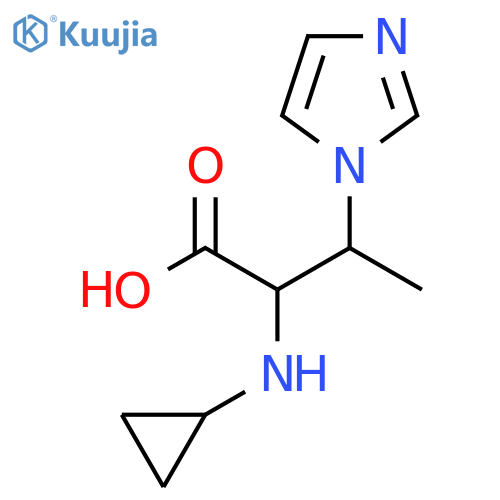 2-(cyclopropylamino)-3-(1H-imidazol-1-yl)butanoic acid structure