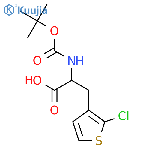 2-{(tert-butoxy)carbonylamino}-3-(2-chlorothiophen-3-yl)propanoic acid structure