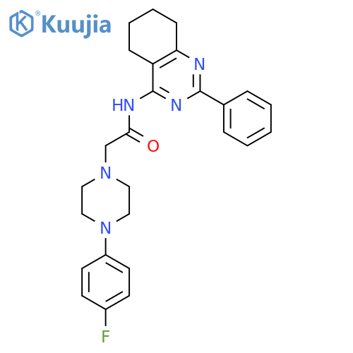 1-PIPERAZINEACETAMIDE, 4-(4-FLUOROPHENYL)-N-(5,6,7,8-TETRAHYDRO-2-PHENYL-4-QUINAZOLINYL)- structure