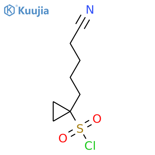 1-(4-cyanobutyl)cyclopropane-1-sulfonyl chloride structure