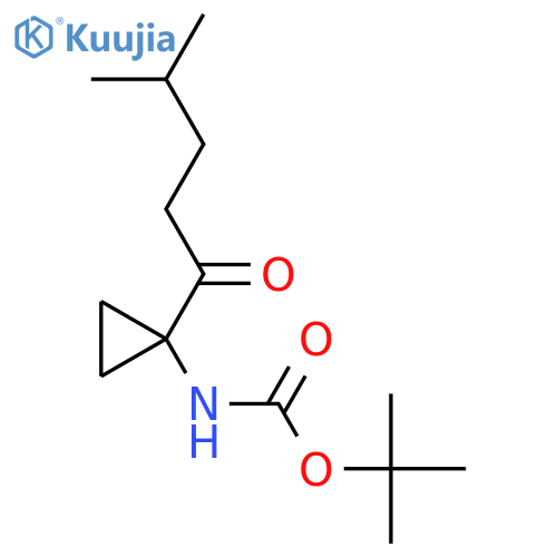 tert-butyl N-[1-(4-methylpentanoyl)cyclopropyl]carbamate structure