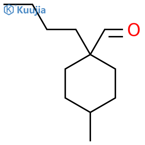 1-butyl-4-methylcyclohexane-1-carbaldehyde structure