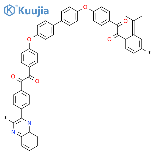 Poly[2,3-quinoxalinediyl-1,4-phenylene(1,2-dioxo-1,2-ethanediyl)-1,4-phenyleneoxy-1,4-phenylene(1-methylethylidene)-1,4-phenyleneoxy-1,4-phenylene(1,2-dioxo-1,2-ethanediyl)-1,4-phenylene] structure