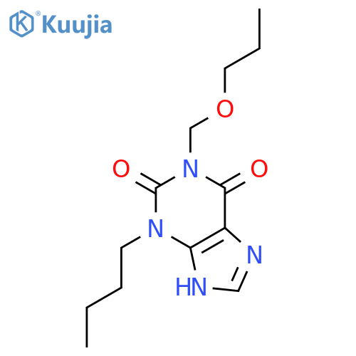 1H-Purine-2,6-dione, 3-butyl-3,7-dihydro-1-(propoxymethyl)- structure