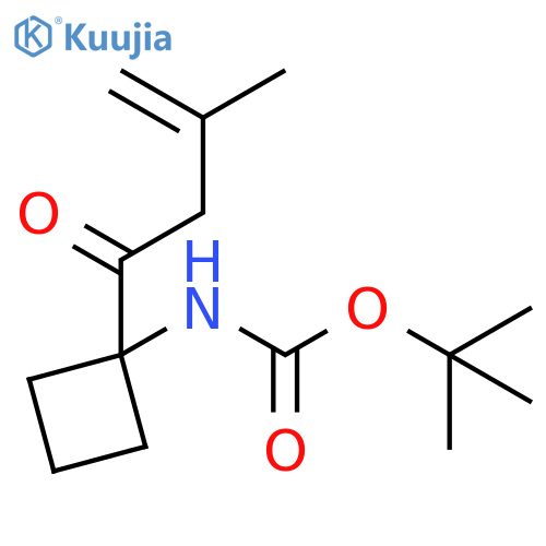 Carbamic acid, N-[1-(3-methyl-1-oxo-3-buten-1-yl)cyclobutyl]-, 1,1-dimethylethyl ester structure