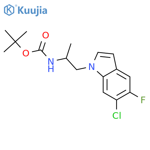 Carbamic acid, [(1S)-2-(6-chloro-5-fluoro-1H-indol-1-yl)-1-methylethyl]-,1,1-dimethylethyl ester structure