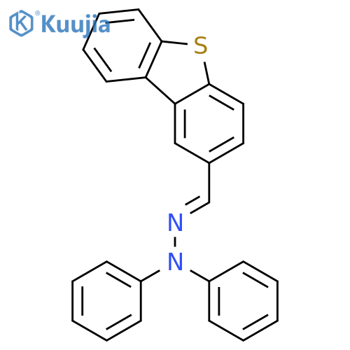 2-Dibenzothiophenecarboxaldehyde, diphenylhydrazone structure