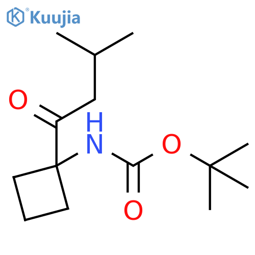 Carbamic acid, N-[1-(3-methyl-1-oxobutyl)cyclobutyl]-, 1,1-dimethylethyl ester structure