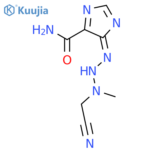 (5z)-5-[[cyanomethyl(methyl)amino]hydrazinylidene]imidazole-4-carboxamide structure