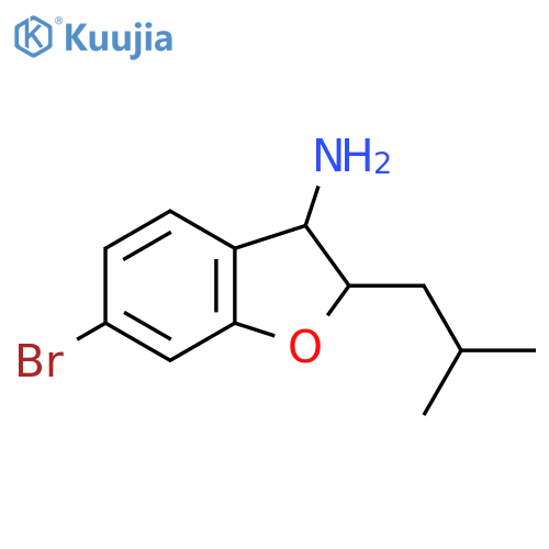 6-Bromo-2-(2-methylpropyl)-2,3-dihydro-1-benzofuran-3-amine structure