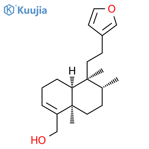 17,19-Dinor-5β,9βH-labda-3,13(16),14-trien-18-ol, 15,16-epoxy-5,9-dimethyl-, (-)- (8CI) structure