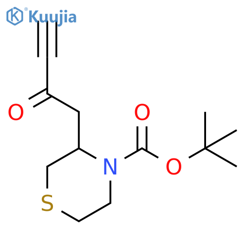 4-Thiomorpholinecarboxylic acid, 3-(2-oxo-3-butyn-1-yl)-, 1,1-dimethylethyl ester structure