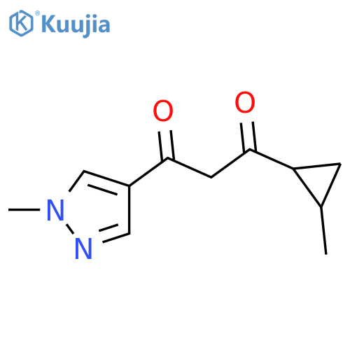 1-(1-methyl-1H-pyrazol-4-yl)-3-(2-methylcyclopropyl)propane-1,3-dione structure