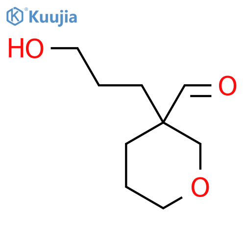 3-(3-hydroxypropyl)oxane-3-carbaldehyde structure