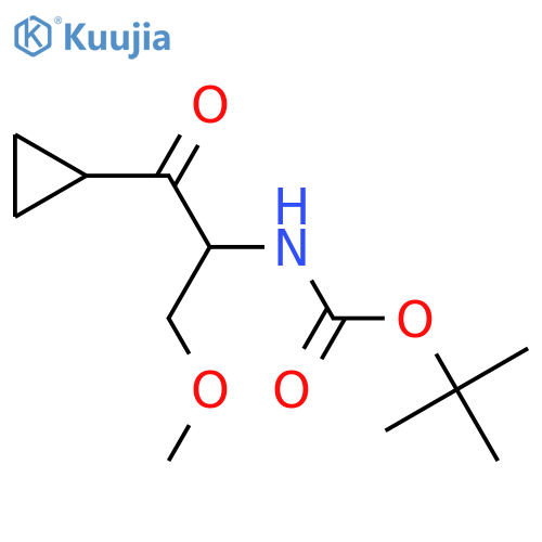 tert-butyl N-(1-cyclopropyl-3-methoxy-1-oxopropan-2-yl)carbamate structure