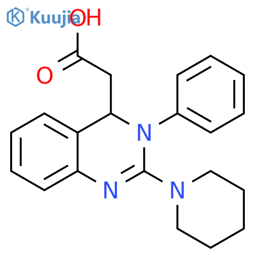 4-Quinazolineacetic acid, 3,4-dihydro-3-phenyl-2-(1-piperidinyl)- structure