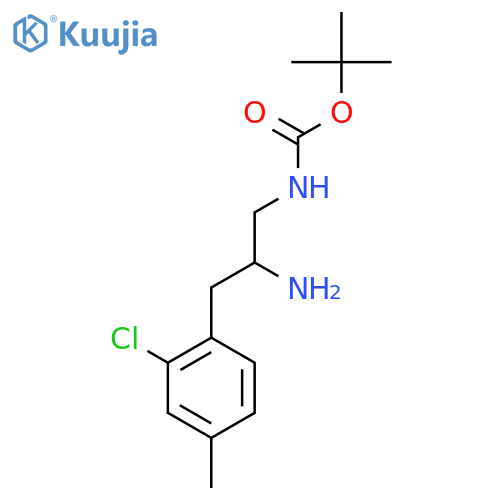 tert-butyl N-2-amino-3-(2-chloro-4-methylphenyl)propylcarbamate structure