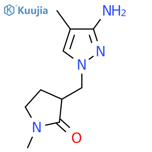 3-(3-amino-4-methyl-1H-pyrazol-1-yl)methyl-1-methylpyrrolidin-2-one structure