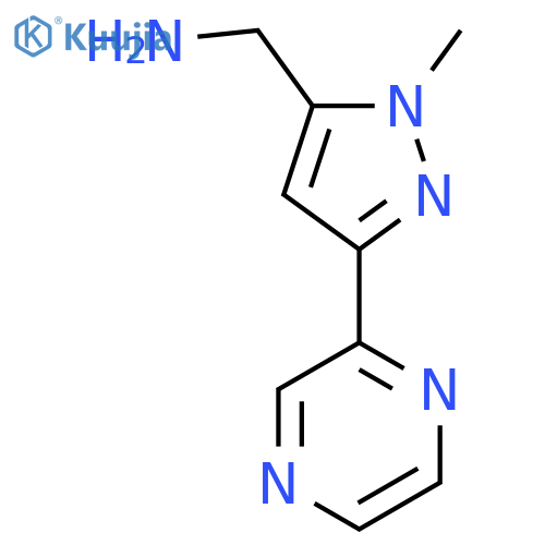 (1-methyl-3-(pyrazin-2-yl)-1H-pyrazol-5-yl)methanamine structure