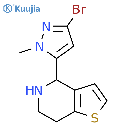 3-bromo-1-methyl-5-{4H,5H,6H,7H-thieno3,2-cpyridin-4-yl}-1H-pyrazole structure