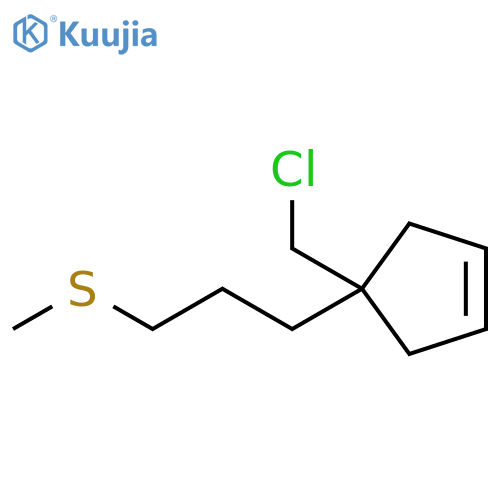 Cyclopentene, 4-(chloromethyl)-4-[3-(methylthio)propyl]- structure