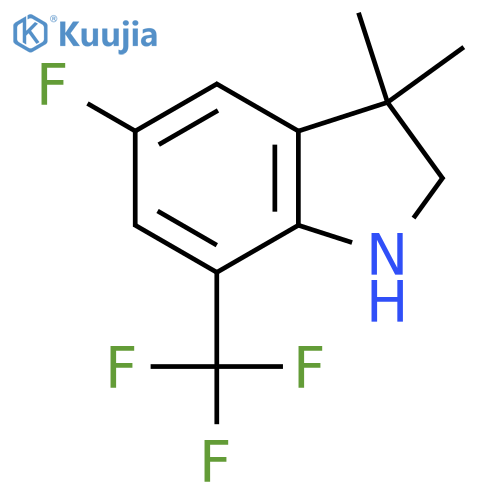 5-fluoro-3,3-dimethyl-7-(trifluoromethyl)-2,3-dihydro-1H-indole structure