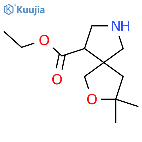 ethyl 3,3-dimethyl-2-oxa-7-azaspiro4.4nonane-9-carboxylate structure