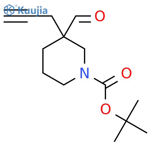 tert-butyl 3-formyl-3-(prop-2-yn-1-yl)piperidine-1-carboxylate structure