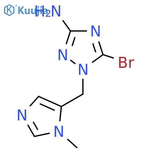 5-bromo-1-(1-methyl-1H-imidazol-5-yl)methyl-1H-1,2,4-triazol-3-amine structure