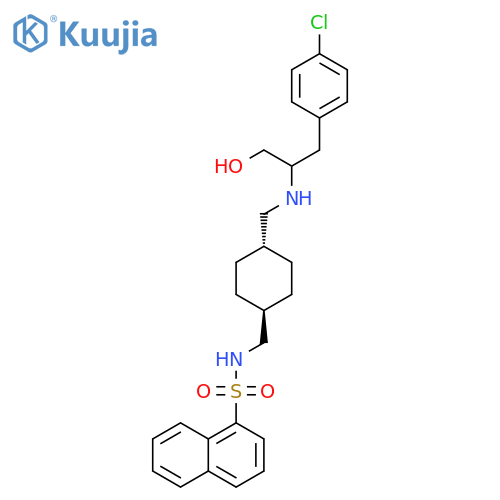 1-Naphthalenesulfonamide, N-[[4-[[[2-(4-chlorophenyl)-1-(hydroxymethyl)ethyl]amino]methyl]cyclohexyl]methyl]-, trans- (9CI) structure
