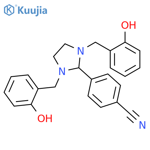 Imidazolidine, 1,3-bis(o-hydroxybenzyl)-2-(p-cyanophenyl)- structure