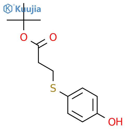 Propanoic acid, 3-[(4-hydroxyphenyl)thio]-, 1,1-dimethylethyl ester structure