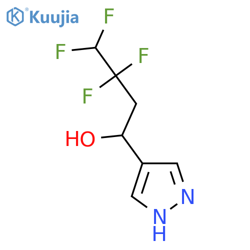 3,3,4,4-tetrafluoro-1-(1H-pyrazol-4-yl)butan-1-ol structure
