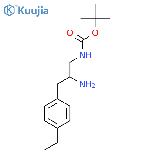 tert-butyl N-2-amino-3-(4-ethylphenyl)propylcarbamate structure