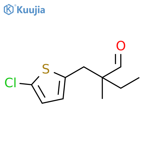 2-(5-chlorothiophen-2-yl)methyl-2-methylbutanal structure