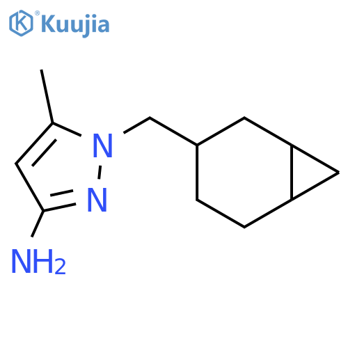 1-({bicyclo4.1.0heptan-3-yl}methyl)-5-methyl-1H-pyrazol-3-amine structure