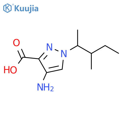 4-amino-1-(3-methylpentan-2-yl)-1H-pyrazole-3-carboxylic acid structure