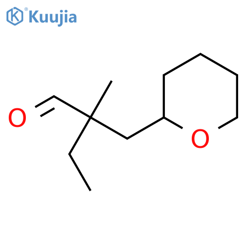 2-methyl-2-(oxan-2-yl)methylbutanal structure