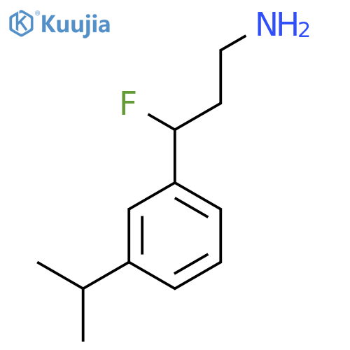3-fluoro-3-3-(propan-2-yl)phenylpropan-1-amine structure