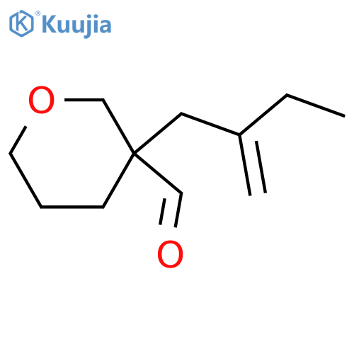 3-(2-methylidenebutyl)oxane-3-carbaldehyde structure