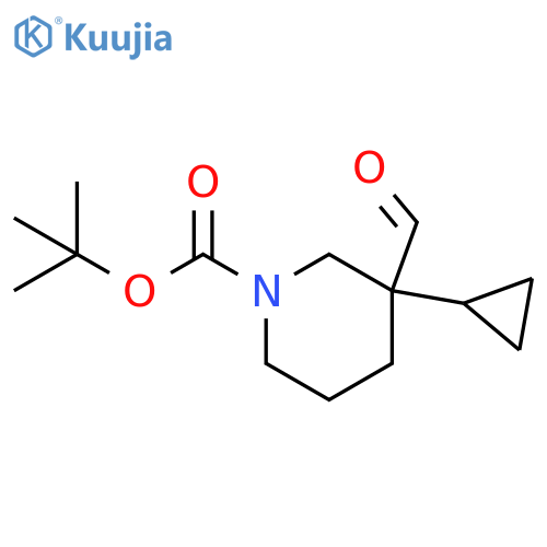 tert-butyl 3-cyclopropyl-3-formylpiperidine-1-carboxylate structure