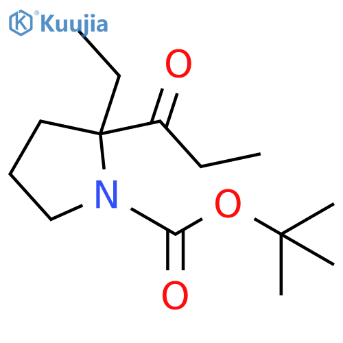 1-Pyrrolidinecarboxylic acid, 2-ethyl-2-(1-oxopropyl)-, 1,1-dimethylethyl ester structure