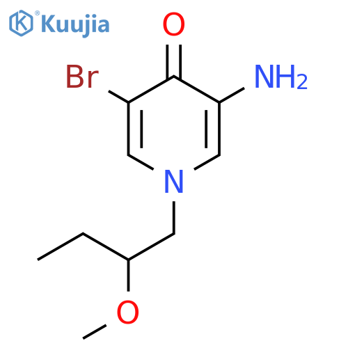 3-amino-5-bromo-1-(2-methoxybutyl)-1,4-dihydropyridin-4-one structure