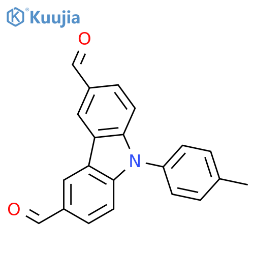 9H-Carbazole-3,6-dicarboxaldehyde, 9-(4-methylphenyl)- structure