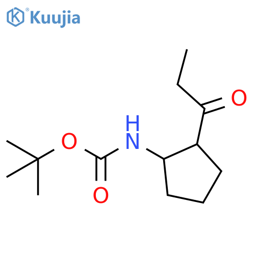 Carbamic acid, N-[2-(1-oxopropyl)cyclopentyl]-, 1,1-dimethylethyl ester structure